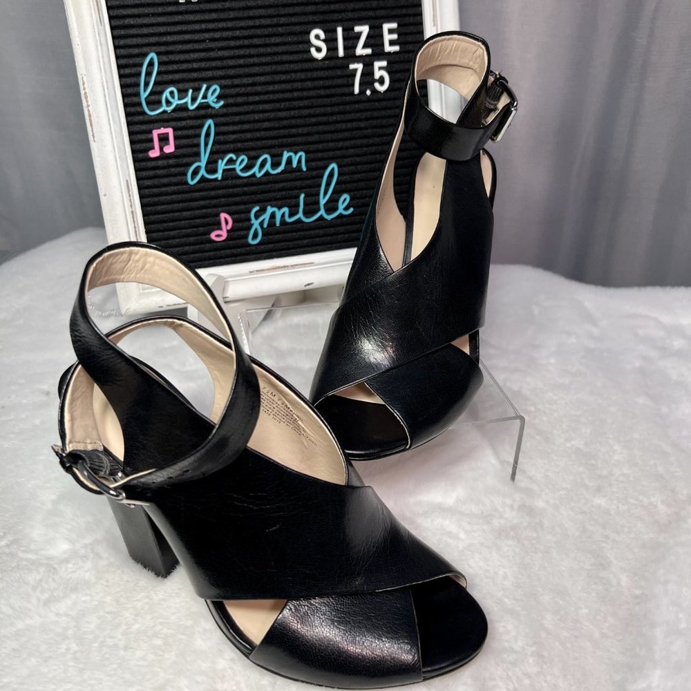 Black NINE WEST Women's Ombray Leather Dress Pump - Size 7.5